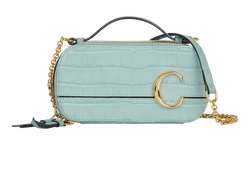 Mini C Vanity Bag, Leather, Blue, 6065, DB, 3*